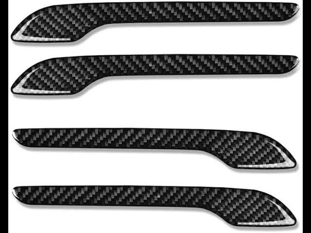 CoolKo Door Handle Sills Protection Kit 4K Carbon Fiber Cover Compatible with Tesla Model 3 & Y