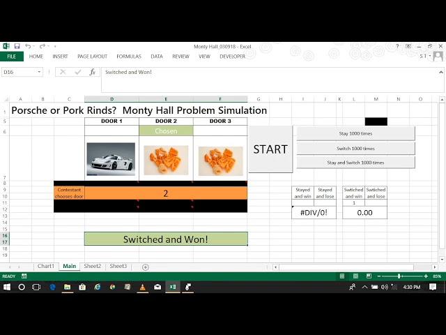 Eclectic Works Presents - Monty Hall Simulation using Excel