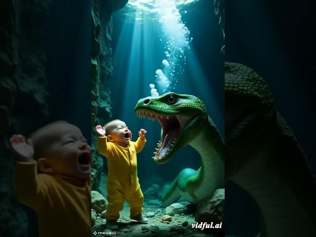 raccoon saved baby from snake !! #story  #baby #shorts  #snake