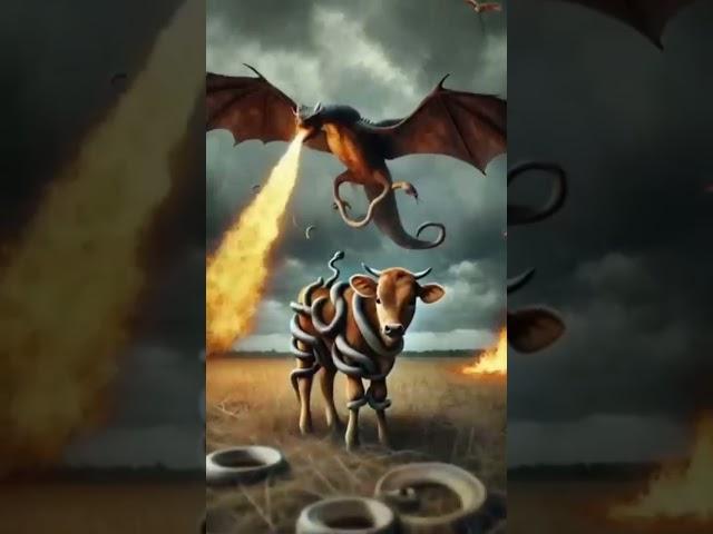 The dragon and the baby cow #shorts