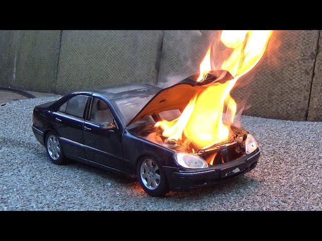 Model Mercedes Car Engine Catches Fire