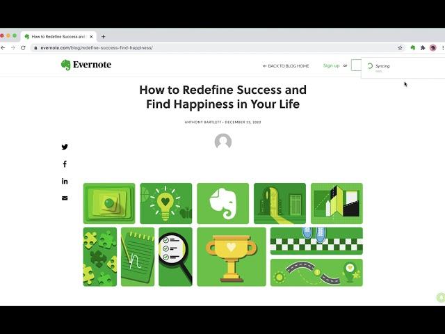 Share webpages to Evernote using Web Clipper