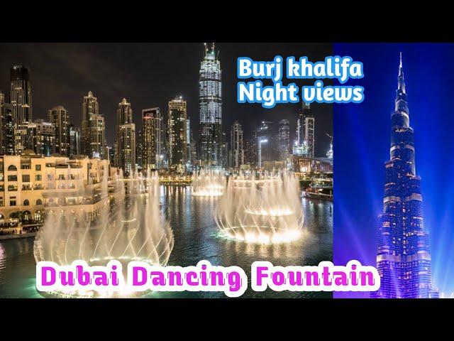 Burj khalifa Night view 2024 || Dubai  Dancing  fountain show || Burj khalifa fountain 2024