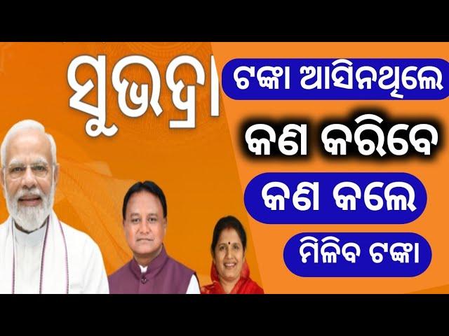 ସୁଭଦ୍ରା ଟଙ୍କା ଆସିନଥିଲେ କଣ କରିବେ | କଣ କଲେ ଟଙ୍କା ଆସିବ | subhadra yojana |