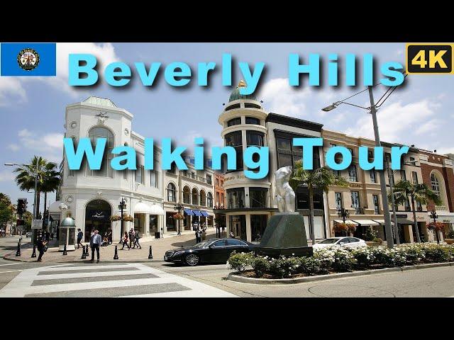 Walking Tour of Beverly Hills & Rodeo Drive 2024 | California | Iconic Beverly Hills Sign | 4K 60fps