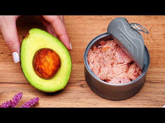 Only 1 avocado and tuna! Only a few know this recipe! Delicious avocado salad