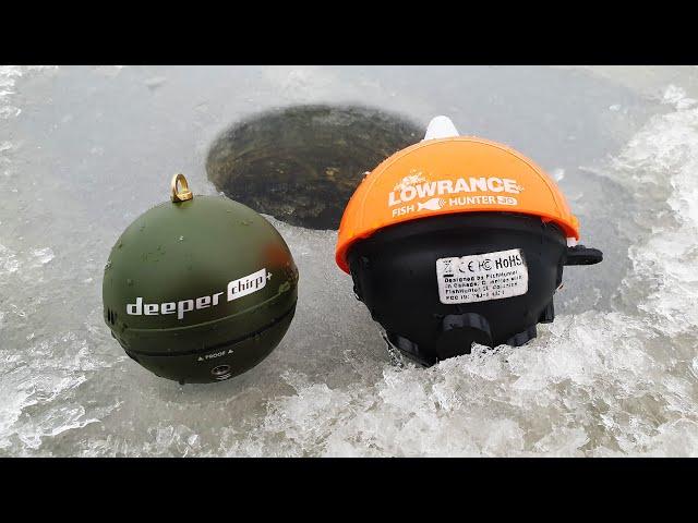 Wireless Sonars Test: Deeper CHIRP+ VS Lowrance FishHunter 3D Fish Finder Ice Fishing ENG Subtitles