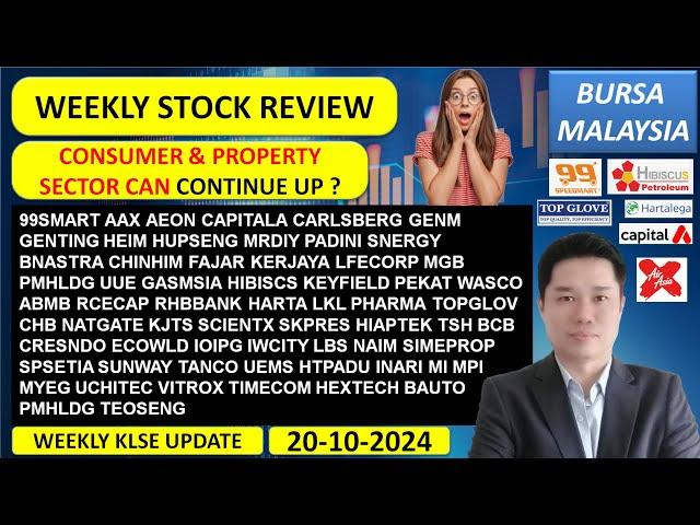 Weekly KLSE BURSA Review - 20-10-2024 CONSUMER & PROPERTY SECTOR CAN CONTINUE UP ?AAX HARTA MRDIY