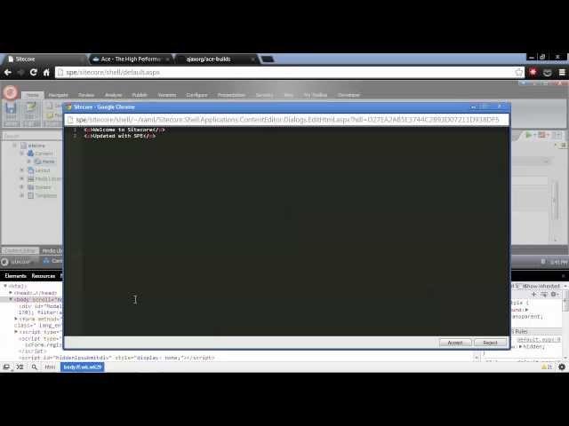 Sitecore Integrated with Ace Code Editor