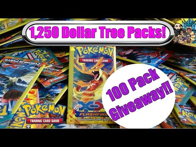 1,250 Dollar Tree Pokemon Packs! 100 pack GIVEAWAY!! Pokemon TCG Cards Unboxing