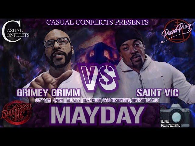 Casual Conflicts Rap Battle Grimey Grimm vs Saint Vic | MayDay | Hosted by TBG