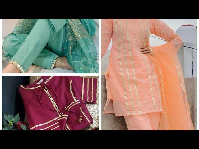 Simple Gota Work Dress Designs Color Combination Ideas