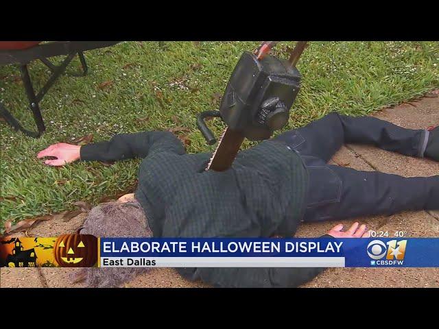 Dallas Man Proud Of His Graphic Halloween Display