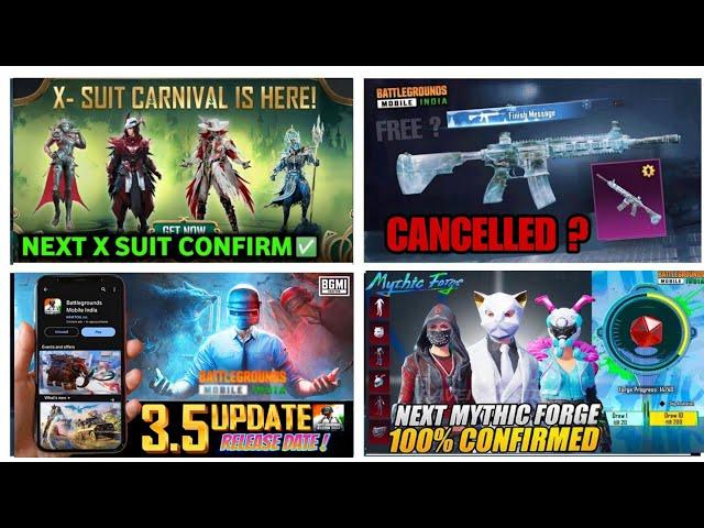 BGMI NEW UPDATE  FREE UPGRADE GUN SKIN | BGMI NEXT MYTHIC FORGE | BGMI GLACIER M416 CANCELLED 