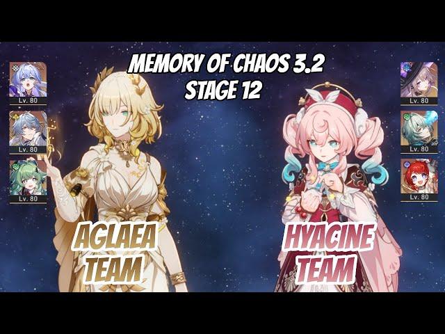 Aglaea Team & Hyacine x The Herta Memory of Chaos Stage 12 (3 Stars) | Honkai Star Rail