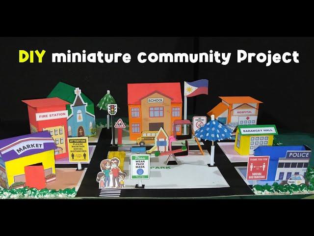 How to Make Miniature House, Building for Community School Project ( DIY )