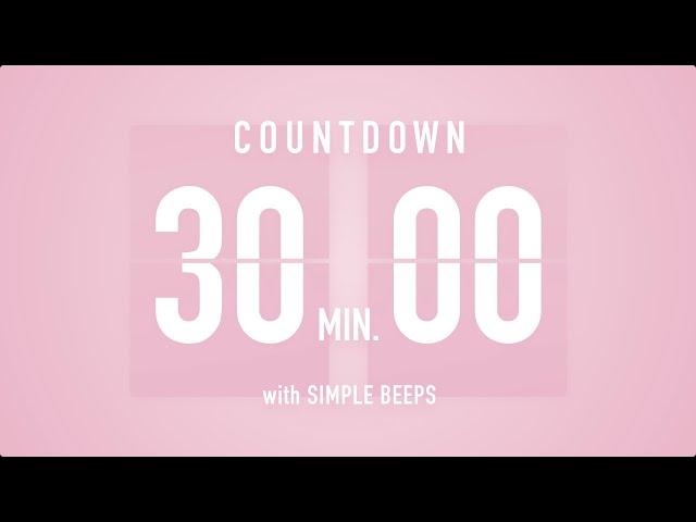 30 Min Countdown Flip Clock Timer / Simple Beeps 