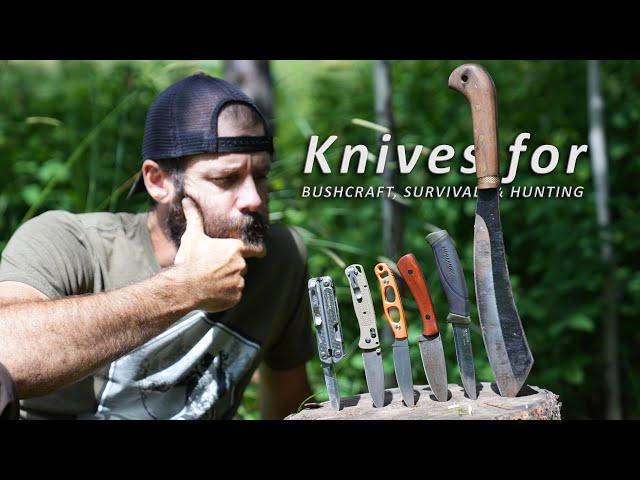 The KNIVES I use for BUSHCRAFT, SURVIVAL, & HUNTING | Knife Sharpening TIPS