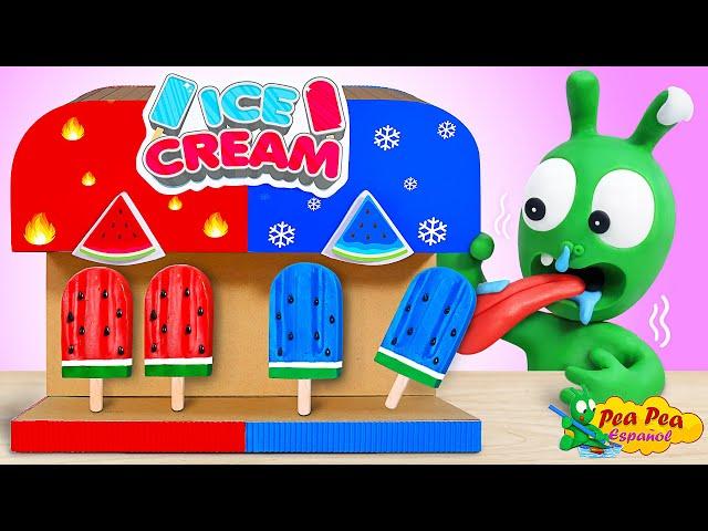 Pea Pea prueba las paletas de sandía frías y calientes - Cartoon for Kids - Pea Pea Español