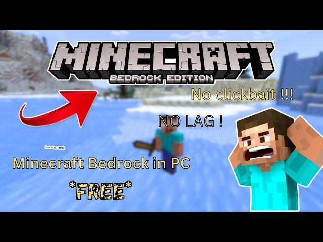 How to Play Minecraft Bedrock edition In PC for *FREE*|| Tutorial || Windows 10/11 | 100% working