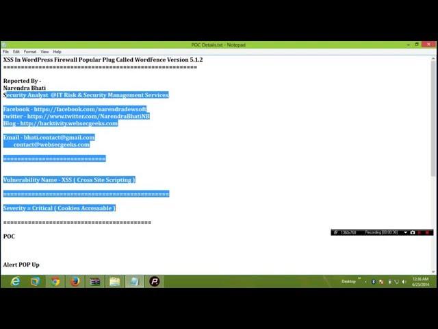 Wordpress WordFence Filrewall Plugin  XSS Vulnerability