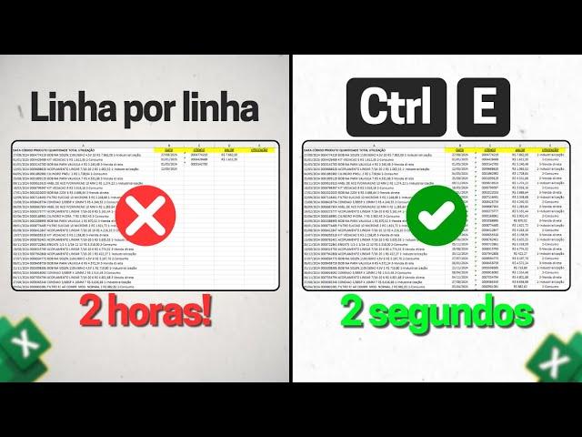 O melhor Atalho do Excel para Impressionar seu Chefe! | Ctrl E | Exemplos Práticos e Planilha Grátis