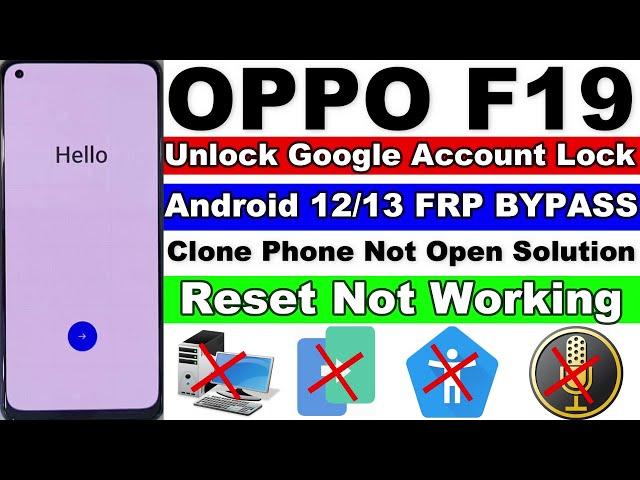 Oppo F19 FRP Bypass Android 12/13 Without Pc - New Trick 2023 | OPPO F19 Unlock Google Account Lock