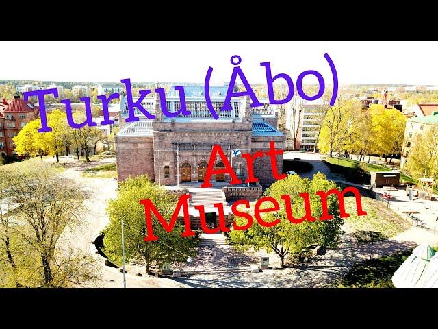 4k drone footage of Turku Art Museum Finland 2022.