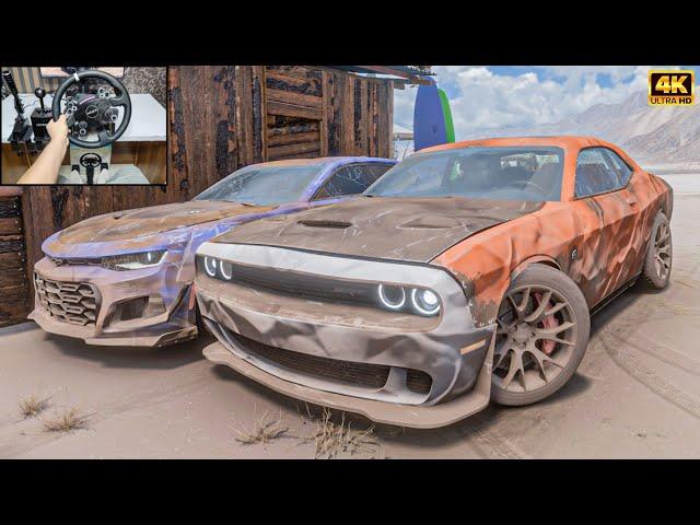 Rebuilding Dodge Challenger Hellcat & Chevrolet Camaro ZL1 |Forza Horizon 5 |Steering Wheel gameplay