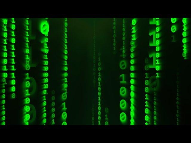 Matrix Binary Code Number Digit Streams Falling Rain Particles 4K VJ Loop Motion Background