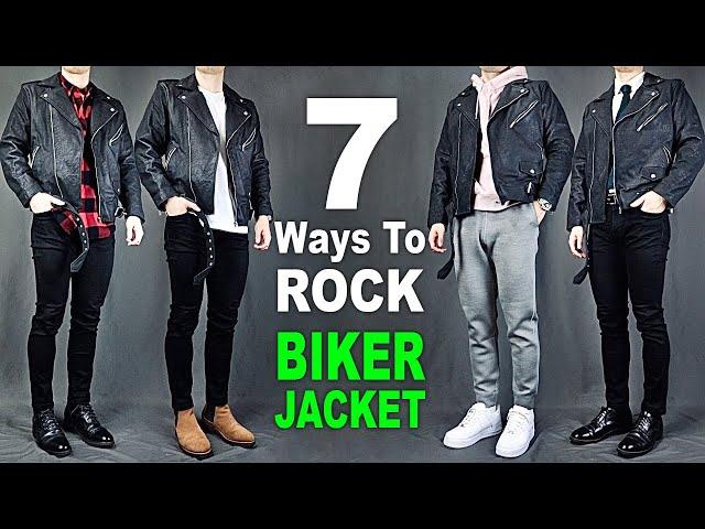 7 Ways to ROCK Biker Jacket | Mens’s Outfit Ideas