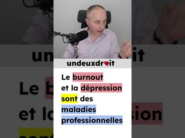 Le burnout et la dépression sont des maladies professionnelles