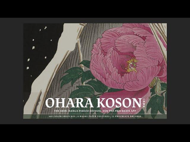 Testing Ohara Koson Procreate Brushes, Washi Textures and Color Palettes by Digi Life