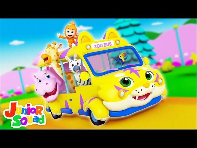 Wheels on the Bus Going to the Zoo - Learn Zoo Animals with Fun Rhyme