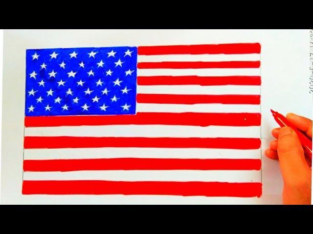 how to draw american flag