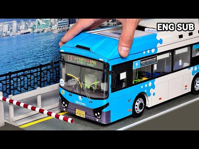 Busan City Bus Made of Paper / Paper Bus, Yeongdo Bridge, Yeongdo Stories [Diorama, ASMR]