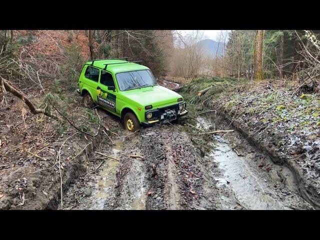 Lada Niva Mud Forest Offroad & Winch Test