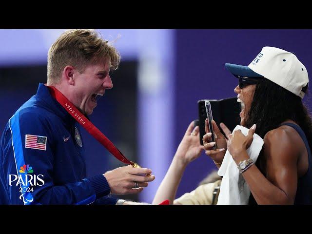 Couple goals: Hunter Woodhall and Tara Davis-Woodhall on their Paris successes | NBC Sports