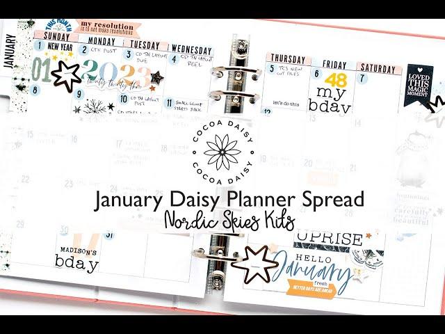 Cocoa Daisy Design Team | Nordic Skies Kits | January Daisy Planner Spread