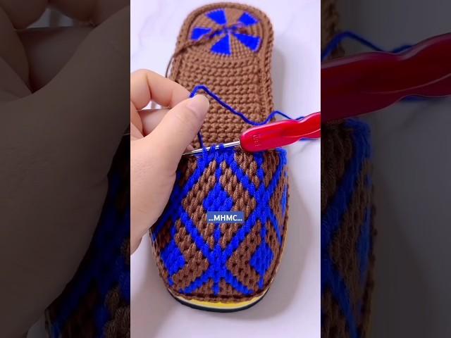 Combined with MHMC creators pure hand-woven crocheted wool slippers#mhmc #shorts #crochet #weavings
