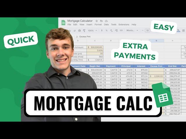 Mortgage Calculator WITH Extra Payments | Google Sheets