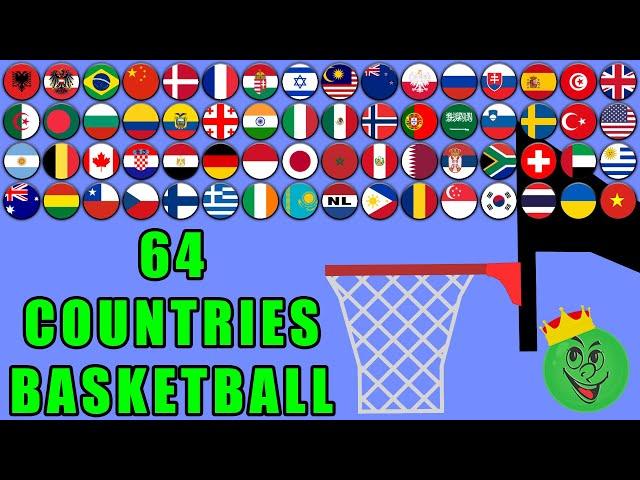 Basketball Marble Race with 64 Countries 9 \ Marble Race King