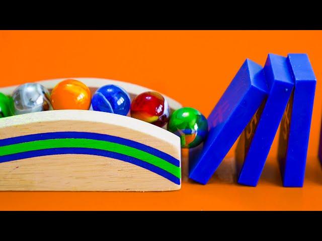 AMAZING Domino & Marble Tricks! (ft. Jelle's Marble Runs)