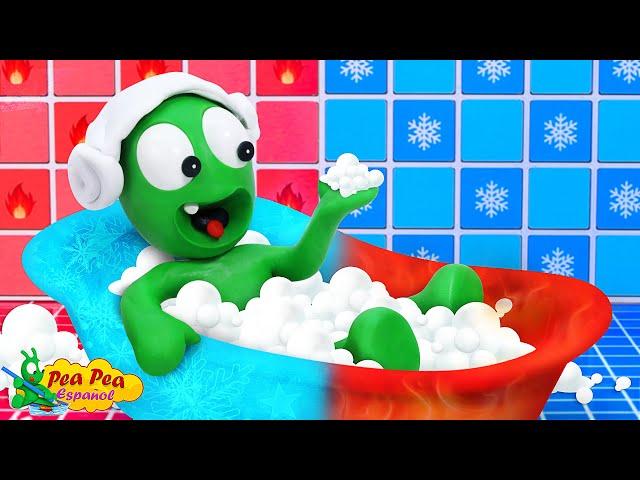 PeaPea juega en el desafío de la bañera fría y caliente - Cartoon for Kids - Pea Pea Español