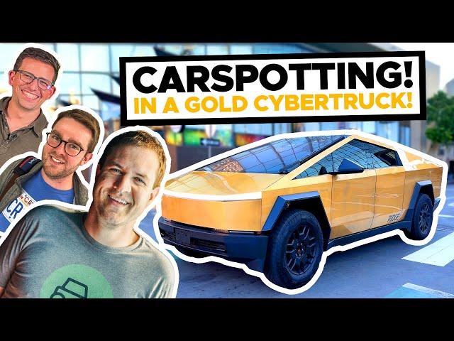 Carspotting! In a 24K Gold Cybertruck!