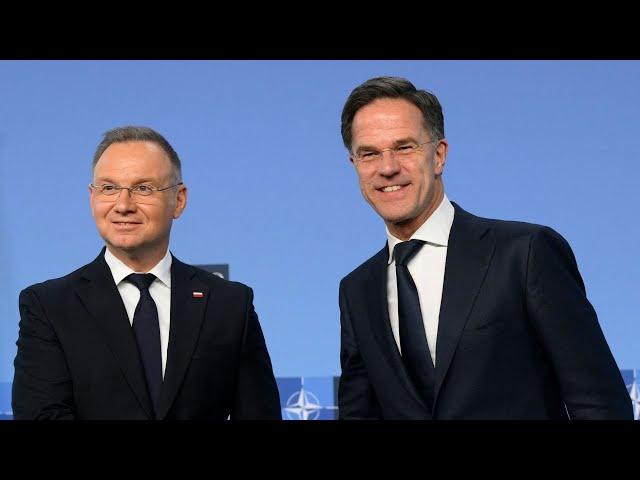 Pressekonferenz EU-Sondergipfel mit NATO-Chef Mark Rutte und Präsident Polens Andrzej Duda