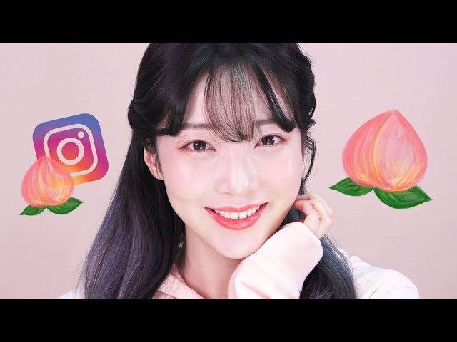 복숭아 의인화! 요청 많았던 "복숭아 젤리" 인스타그램 메이크업 (깨끗한 물광피부 표현, 데일리 메이크업ㅣ신상 수분크림 이벤트)