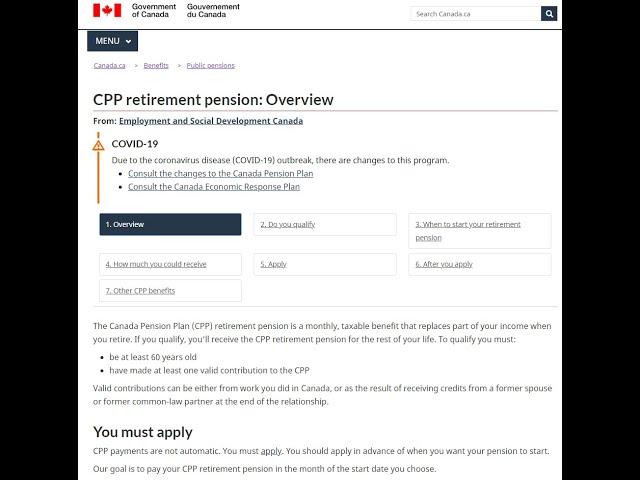 (65) 加拿大年金计划 Canada Pension Plan ( CPP ), 你能拿多少？