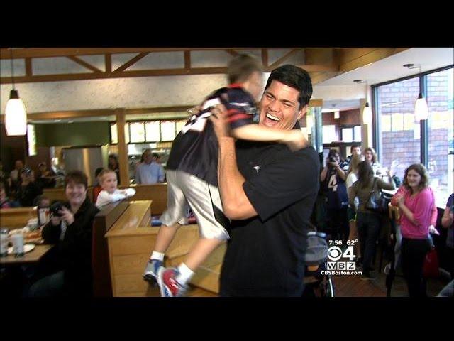 Tedy Bruschi Pays Surprise Visit To Young Fan