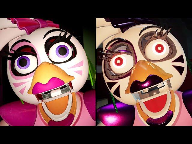 FNAF SB OG vs. Shattered vs. Retextures Jumpscares Comparison